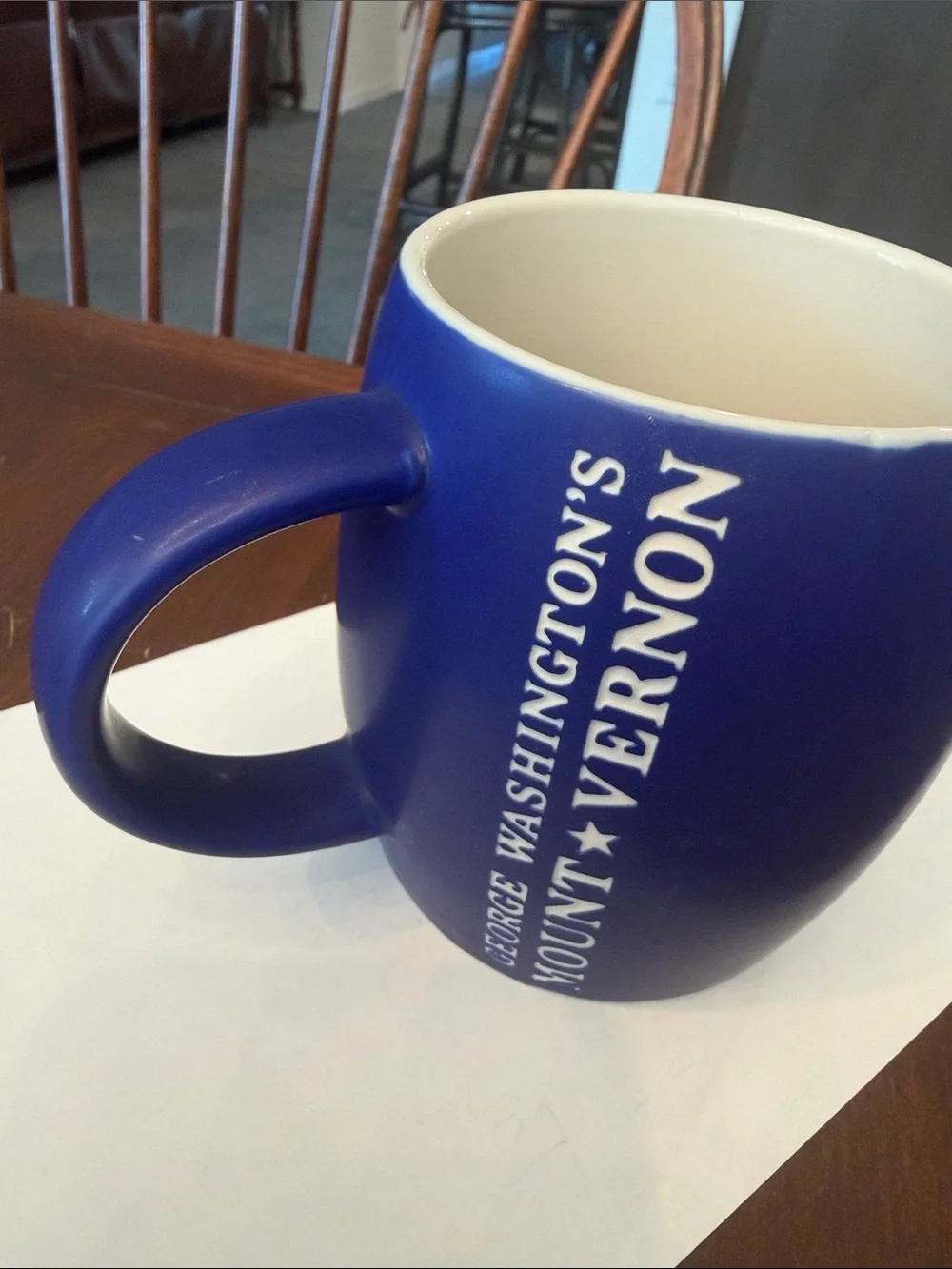 George Washington Mount Vernon Blue and White Scenic Ceramic Mug made in USA